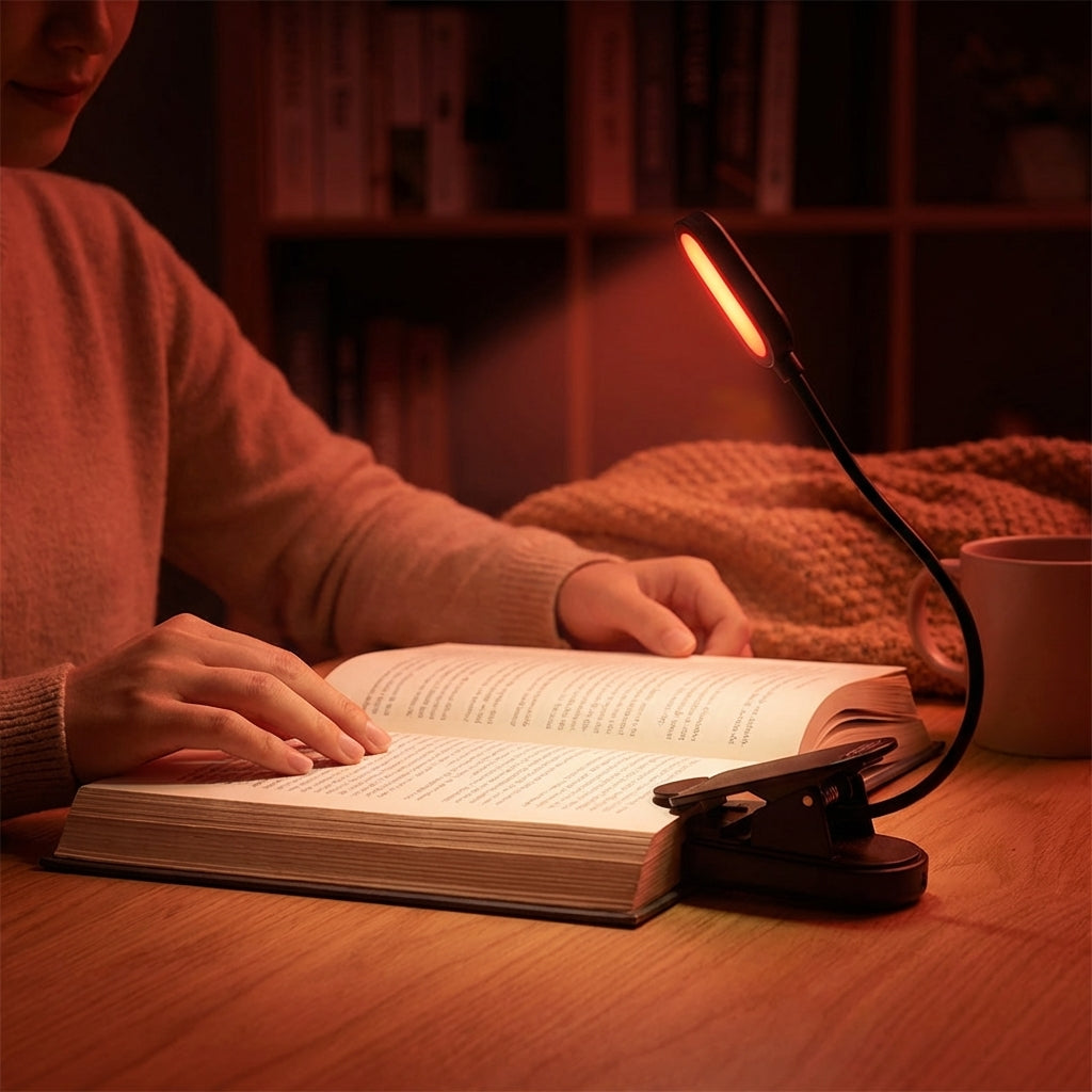Lampara de luz roja de lectura